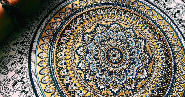 Intricate Mandalas Gilded with Gold by Artist Asmahan A. Mosleh